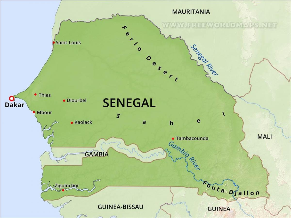 газрын зураг нь бодит зураг Сенегал