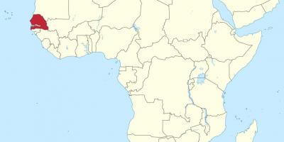 Сенегал газрын зураг дээр африкийн