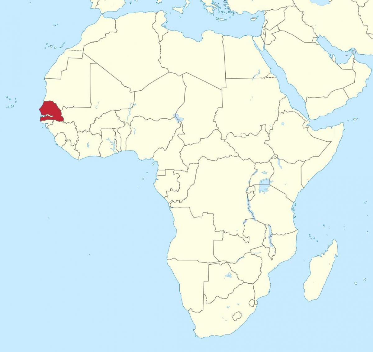 Сенегал газрын зураг дээр африкийн